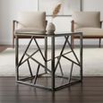 Cortez End Table  Smoked Glass