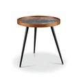 Siena Round Lamp Table - Walnut and Black Marble - JF329