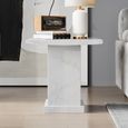 Turin Lamp Table - Square - White Marble
