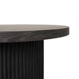 Clearance - Boavista Side Table - Round - Fluted - Dark Wood - A501