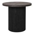 Clearance - Boavista Side Table - Round - Fluted - Dark Wood - A501