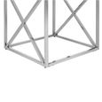 Clearance - Allure End Table - Square - Clear Glass - Silver Cross Base - FSS16570