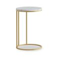 Clearance - Marmora Side Table - Round - White Marble & Gold - FSS16575
