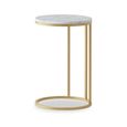 Clearance - Marmora Side Table - Round - White Marble & Gold - FSS16575