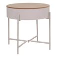 Clearance - Sisco Side Table - Round - Storage - Beige - FSS16964