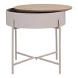 Clearance - Sisco Side Table - Round - Storage - Beige - FSS16964