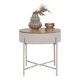 Clearance - Sisco Side Table - Round - Storage - Beige - FSS16964