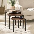 Lorette Nest of 3 Side Tables - Teardrop - Walnut