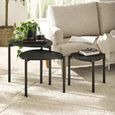 Lorette Nest of 3 Side Tables - Teardrop - Black