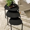 Lorette Nest of 3 Side Tables - Teardrop - Black