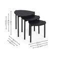 Lorette Nest of 3 Side Tables - Teardrop - Black