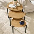 Lorette Nest of 3 Side Tables - Teardrop - Oak