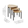Lorette Nest of 3 Side Tables - Teardrop - Oak