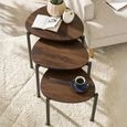 Lorette Nest of 3 Side Tables - Teardrop - Walnut