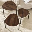 Lorette Nest of 3 Side Tables - Teardrop - Walnut