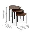 Lorette Nest of 3 Side Tables - Teardrop - Walnut