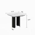 Lorea Side Table - Square - White Marble - Black Base