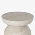 Diablo Round Side Table - Light Travertine