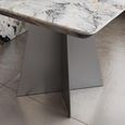 Taurus Side Table - Square - Beige Marble - Dark Grey Base