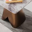 Enterprise Side Table - Square - Grey Marble - Brass Base