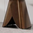 Enterprise Side Table - Square - Grey Marble - Brass Base