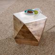Alfie Side Table - Hexagon - White - Mango Wood
