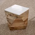 Alfie Side Table - Hexagon - White - Mango Wood