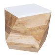 Alfie Side Table - Hexagon - White - Mango Wood