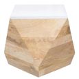 Alfie Side Table - Hexagon - White - Mango Wood