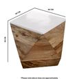 Alfie Side Table - Hexagon - White - Mango Wood