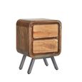 Aspen Lamp Table - 2 Drawer - Industrial - Reclaimed Wood