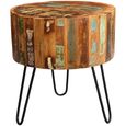 Coastal Side Table - Round - with Hairpin Legs - Reclaimed Wood