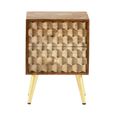 Edison Side Table - 2 Drawer - Geometric - Mango Wood