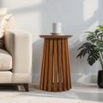 Slatted Side Table - Round - Slatted - Mango Wood