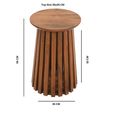 Slatted Side Table - Round - Slatted - Mango Wood