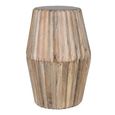 Hudson Side Table - Round - Ribbed Carved - Mango Wood