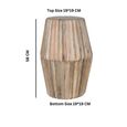 Hudson Side Table - Round - Ribbed Carved - Mango Wood