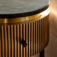 Ironville Brass Ribbed 1 Drawer Round Side Table