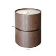 Ellery End Table - 2 Drawer - Round - Brown - Ceramic and Wood