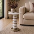 Villeray End Table - Round - White - Marble and Aluminium