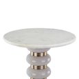 Villeray End Table - Round - White - Marble and Aluminium