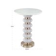 Villeray End Table - Round - White - Marble and Aluminium
