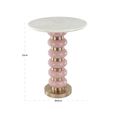 Villeray End Table - Round - White and Pink - Marble and Aluminium