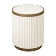 Tivoli Fluted Side Table - 2 Tier - Round - White - Ceramic