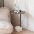 Barron Metal and Marble Base Round Side Table