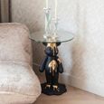 Ice Bear Glass Top Round Side Table