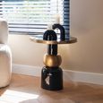 Mose Gold and Black Round Side Table