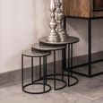 Nolan Side Table - 3 Tier - Round - Champagne Gold and Black - Aluminium