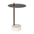 Barron Metal and Marble Base Round Side Table