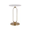 Celine Gold and White Marble Round Side Table